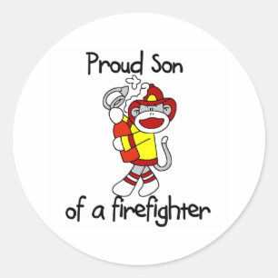 Proud Son of Firefighter Classic Round Sticker