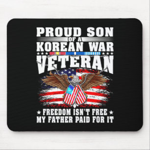 Proud son of korean war veteran military freedom mouse mat