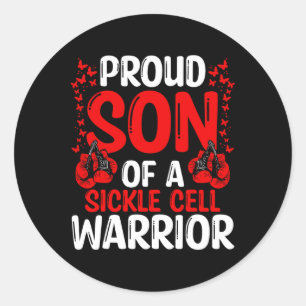 Proud Son Of Sickle Cell Disease Warrior Awareness Classic Round Sticker