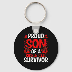 Proud Son Of Sickle Cell Survivor Awareness Ribbon Key Ring
