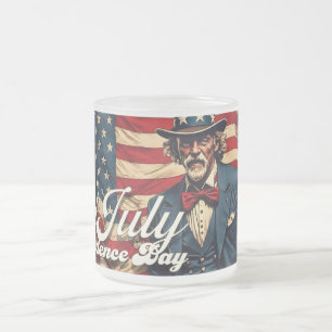 Proud Soul of the 4th of July Frosted Glass Coffee Mug