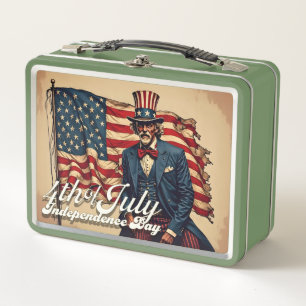 Proud Soul of the 4th of July Metal Lunch Box