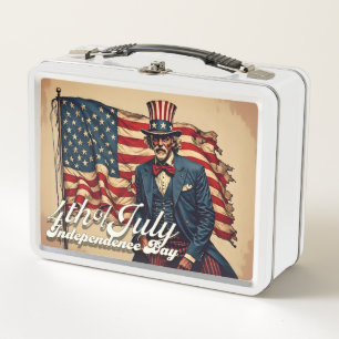 Proud Soul of the 4th of July Metal Lunch Box