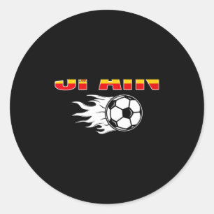 Proud Spain Soccer Fans Jersey Spanish Flag Footba Classic Round Sticker