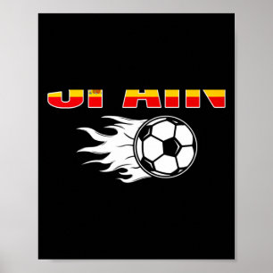 Proud Spain Soccer Fans Jersey Spanish Flag Footba Poster