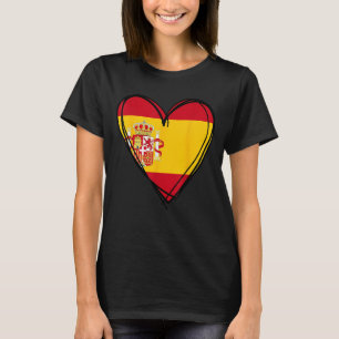 Proud Spanish Boy Girl Aunt Dad Mom Spain Flag Hea T-Shirt