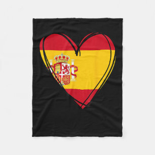Proud Spanish Boy Girl Aunt Dad Mum Spain Flag Hea Fleece Blanket
