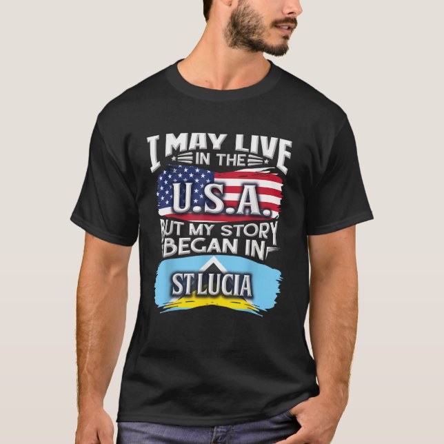 Proud St Lucia Roots T-Shirt (Front)