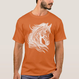 Proud Stallion Portrait Mane Inhe Wind Horses gift T-Shirt