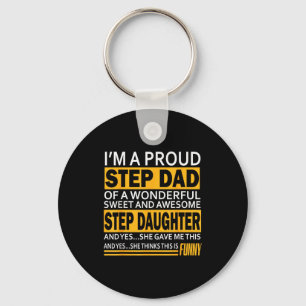 Proud Step Dad Father Day Gift For Stepdad From St Key Ring