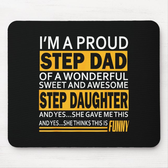 Proud Step Dad Father Day Gift For Stepdad From St Mouse Mat (Front)