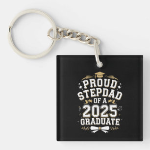 Proud Step Dad Of A 2025 Graduate Graduation Key Ring
