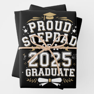 Proud Step Dad Of A 2025 Graduate Graduation Wrapping Paper Sheet