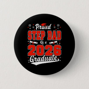 Proud Step Grandma Of 5th Grade Graduate 2026 Fami 6 Cm Round Badge