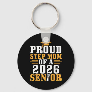 Proud Step Mum 2026 Senior Graduation Diploma Son Key Ring