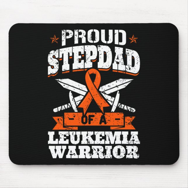 Proud Stepdad Of A Leukaemia Warrior Awareness Blo Mouse Mat (Front)