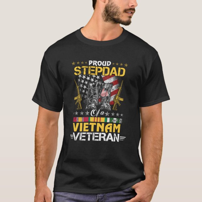Proud Stepdad Of A Vietnam Veteran Son Daughter Is T-Shirt (Front)