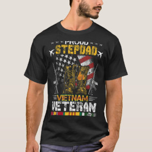 Proud Stepdad Of Vietnam Veteran Us Flag Proud Ve T-Shirt