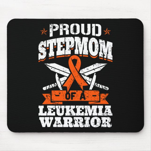 Proud Stepmom Of A Leukaemia Warrior Awareness Blo Mouse Mat (Front)
