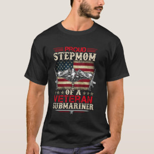 Proud Stepmom Of A Veteran Submarine US Flag Patri T-Shirt