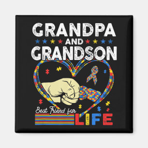 Proud Support Autism Grandpa And Grandson Autism A Magnet