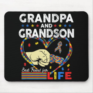 Proud Support Autism Grandpa And Grandson Autism A Mouse Mat