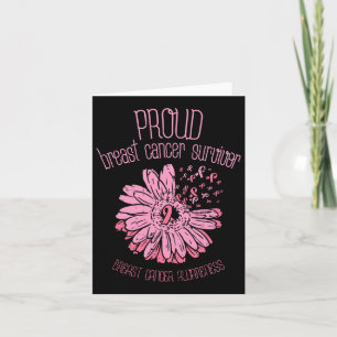 Proud Survivor Daisy Pink Breast Cancer Awareness Card