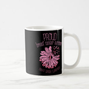Proud Survivor Daisy Pink Breast Cancer Awareness Coffee Mug