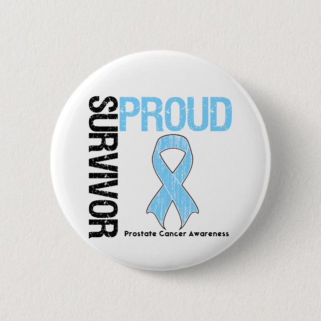 Proud Survivor - Prostate Cancer 6 Cm Round Badge (Front)