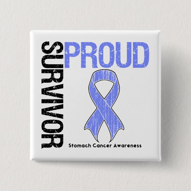 Proud Survivor - Stomach Cancer 15 Cm Square Badge (Front)