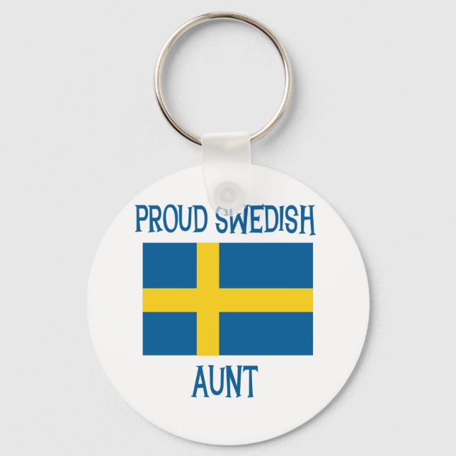 Proud Swedish Aunt Key Ring (Front)