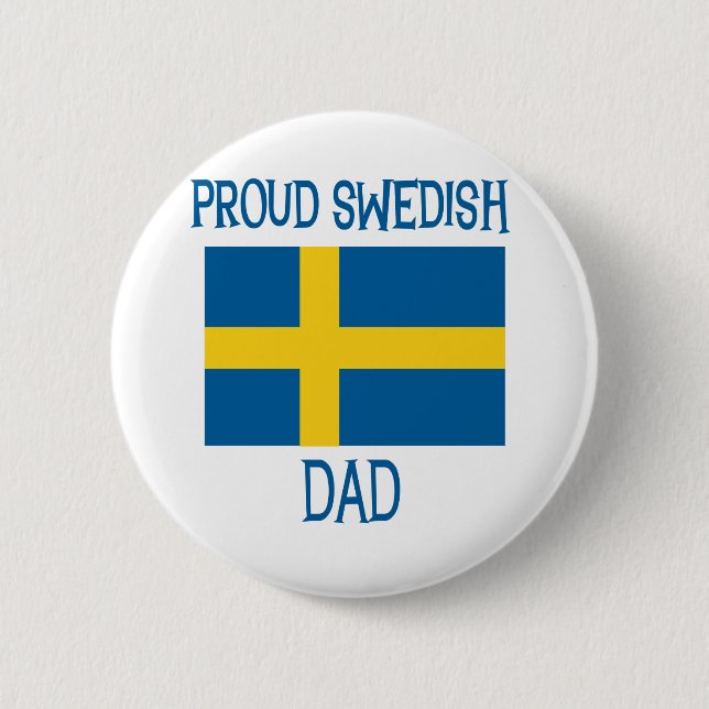 Proud Swedish Dad 6 Cm Round Badge (Front)