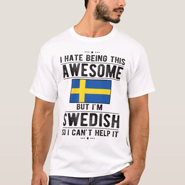 Proud Swedish Flag Sweden Heritage Swedish Roots T-Shirt (Front)