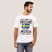 Proud Swedish Flag Sweden Heritage Swedish Roots T-Shirt (Front Full)