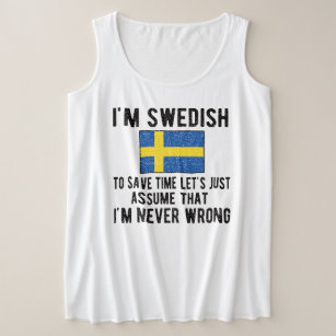 Proud Swedish Heritage Sweden Roots Swedish Flag Plus Size Tank Top