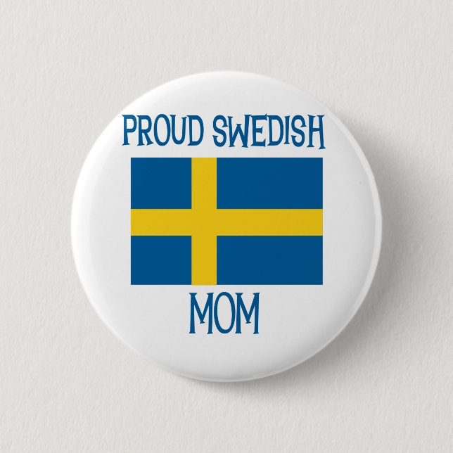 Proud Swedish Mum 6 Cm Round Badge (Front)