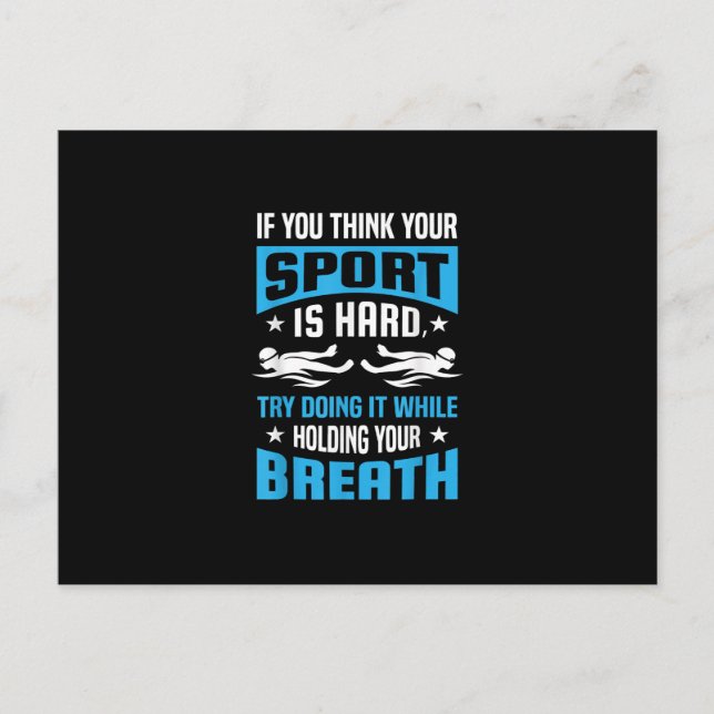 Proud Swimming Lover Quote Gifts Swimmer Saying Announcement Postcard (Front)