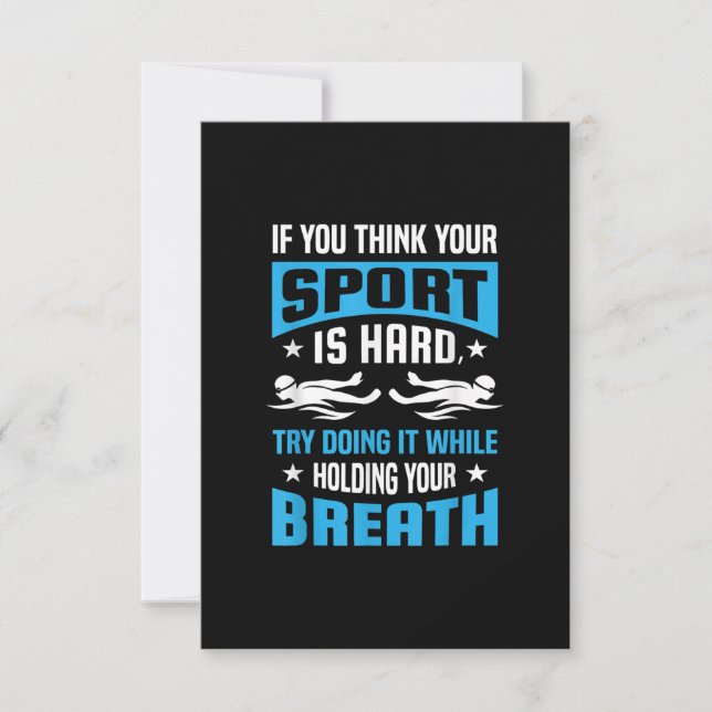 Proud Swimming Lover Quote Gifts Swimmer Saying Invitation (Front)