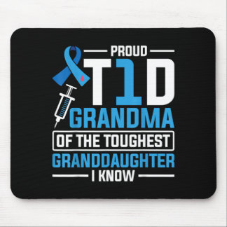 Proud T1d Grandma Grandparent Type 1 Diabetes Mouse Mat