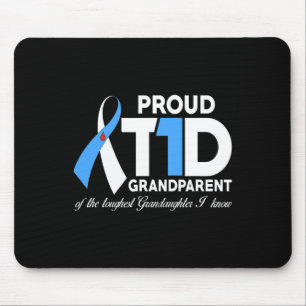 Proud T1D Grandparent Of Granddaughter Diabetes Aw Mouse Mat
