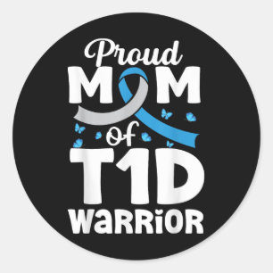 Proud T1d Mum Her Fight Is My Fight Type1 Diabetes Classic Round Sticker