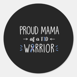 Proud T1d Mum Of Son Diabetes Awareness Diabetic Classic Round Sticker