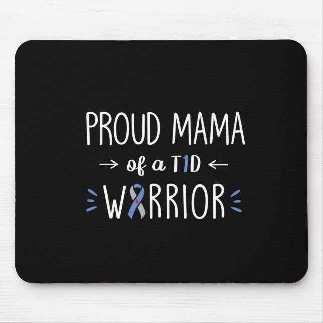 Proud T1D Mum Of Son Diabetes Awareness Diabetic  Mouse Mat (Front)