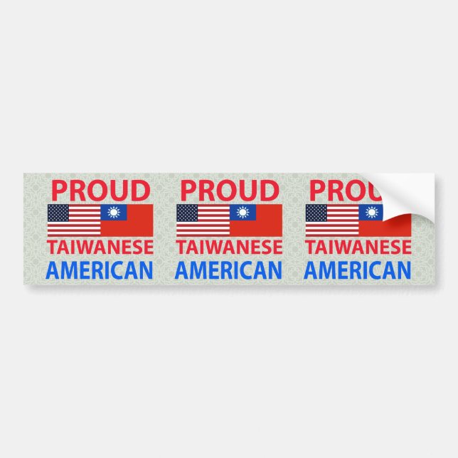 Proud Taiwanese American Bumper Sticker (Front)