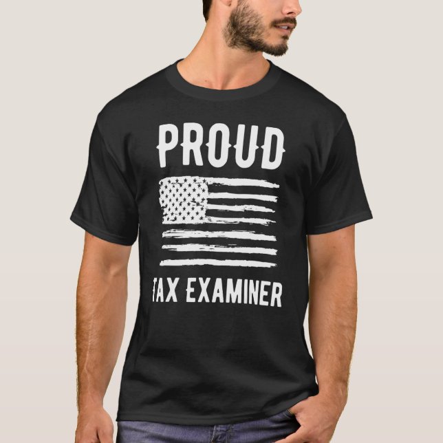 Proud Tax Preparer Profession American Flag T-Shirt (Front)