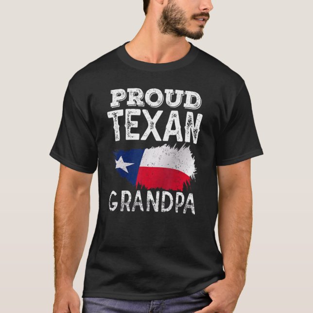 Proud Texan Grandpa Patriotic Pride Texas Cute Gra T-Shirt (Front)
