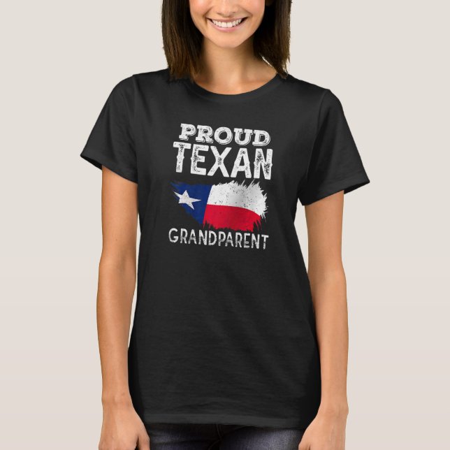 Proud Texan Grandparent Cute Pride Patriotic Texas T-Shirt (Front)