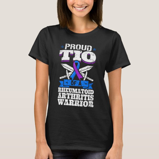 Proud Tio Of A Rheumatoid Arthritis Warrior Awaren T-Shirt (Front)