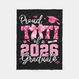 Proud Titi Of 2026 Graduate Senior Coquette Bow Fleece Blanket