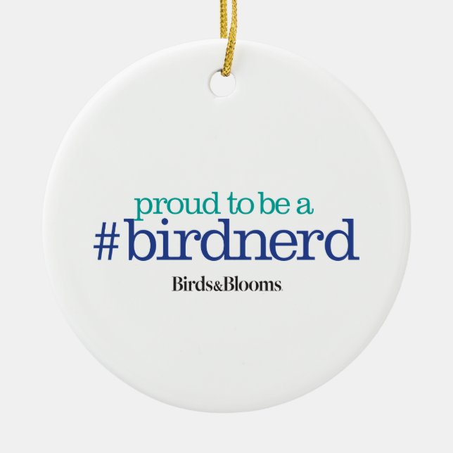 Proud to be a bird nerd ceramic tree decoration (Front)